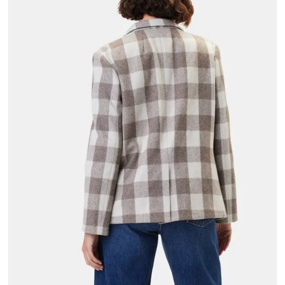Amour Vert Tobie Single Breasted Blazer in Natural Buffalo Check - Picture 3 of 11